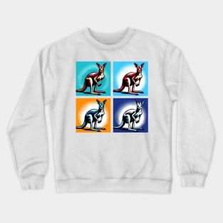 Kaleidoscopic Kangaroo: A Pop Art Wildlife Masterpiece Crewneck Sweatshirt